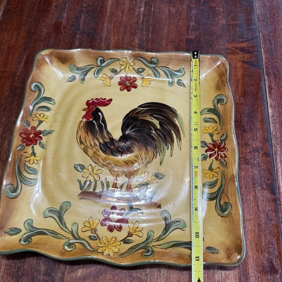 Maxcera "Honey Rooster" 11.5" Serving Platter Hand Painted Excellent Chip Free - Picture 5 of 7